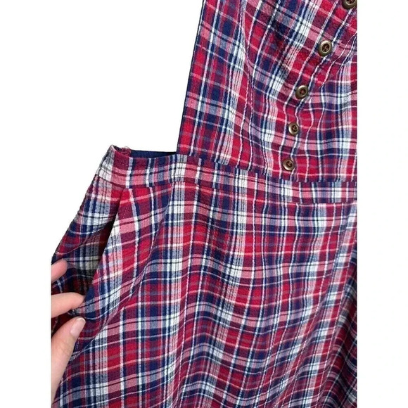 ModCloth Plaid Dress Blue Red Size 1x - Picture 3 of 10